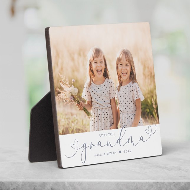 Grandma moderne Coeur Script Photo Love Plaque (Créateur téléchargé)