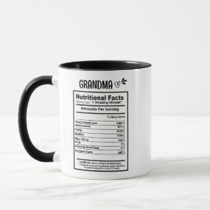 Grandma Nutrition Facts Café Mug