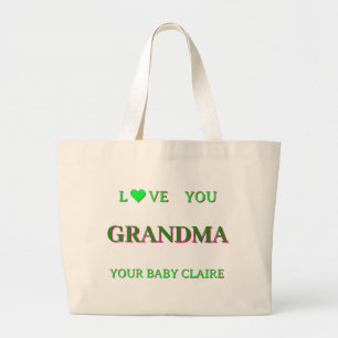 Grandma personnalisées Script grand Sac fourre-tou