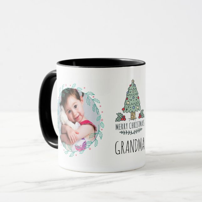 GRANDMA PHOTO MUG - Cadeaux de Noël Grandkids Pics (Devant gauche)