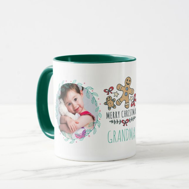 GRANDMA PHOTO MUG - Cadeaux de Noël Grandkids Pics (Devant gauche)