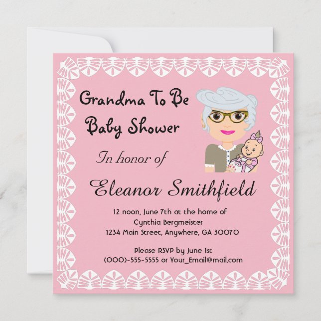 GrandMa sera Baby shower Invitation (Devant)