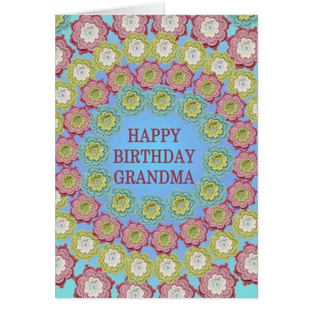 GrandmaFleurs de Crochet d'anniversaire (Devant)