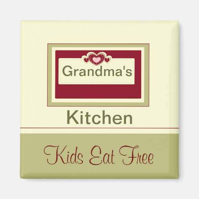 GRANDMA'S KITCHEN/KIDS MANGE GRATUITEMENT MAGNET (Devant)