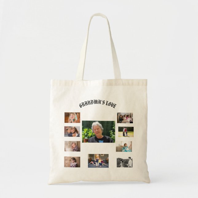 Grandma's Love Large Tote Bag (Devant)
