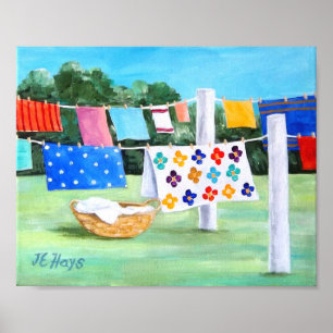 Grandma's Washline avec Poster de panier de blanch