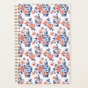 Grandmillenial Chinoiserie Ginger Jar Pink Peonies