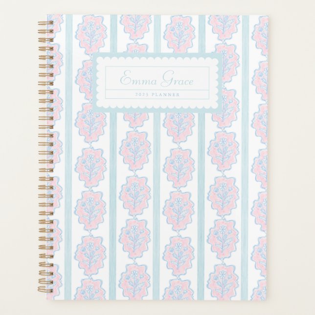 Grandmillennial Trellis Floral Planner (Devant)