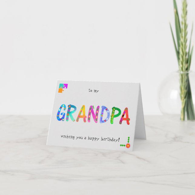 GRANDPA Bold Boho Anniversaire Carte pliée (Devant)