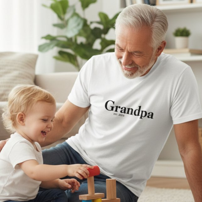 Grandpa Est Modern T-Shirt (Créateur téléchargé)