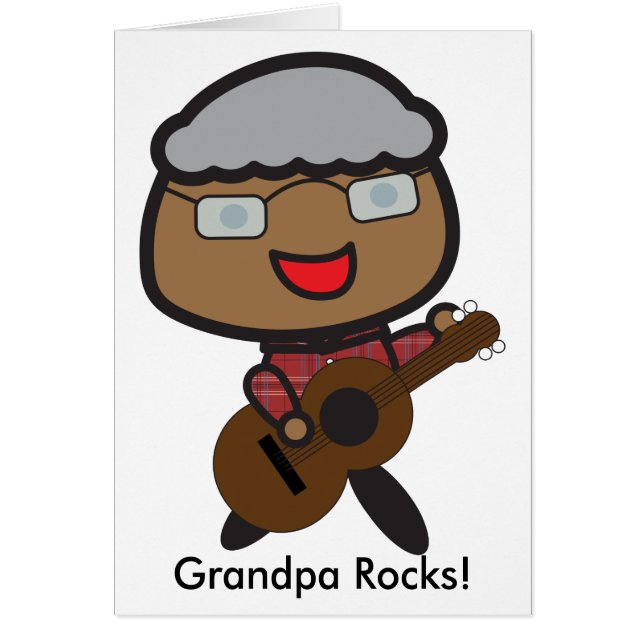 Grandpa Funny Guitare Noir Personnalisé (Devant)