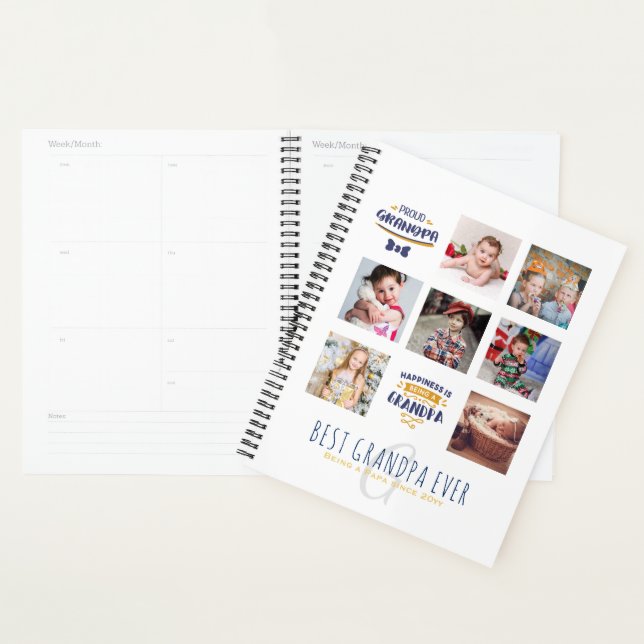 GRANDPA PHOTO COLLAGE CADEAU Fier Papa Pops Gramps (Devant avec enveloppe)