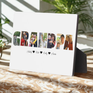 Grandpa Photo Collage Plaque avec 7 Photos