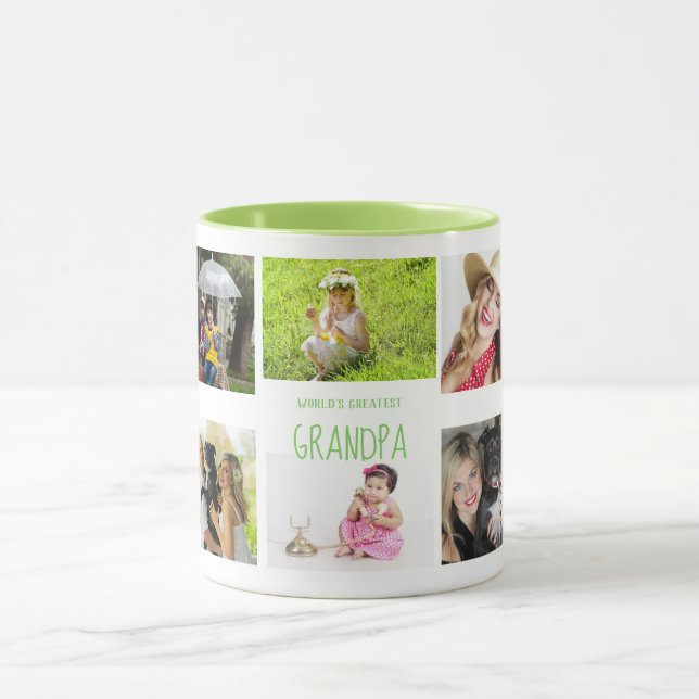 GRANDPA Photo Mug 10 x Collage Grandkids Photos (Centre)