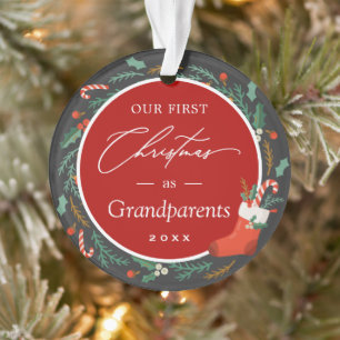Grandparents First Christmas Wreath Festive Photo