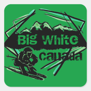 Grands autocollants blancs de ski du Canada