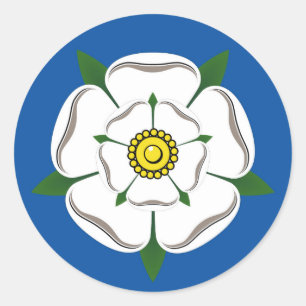 Grands autocollants de rose blanc de Yorkshire