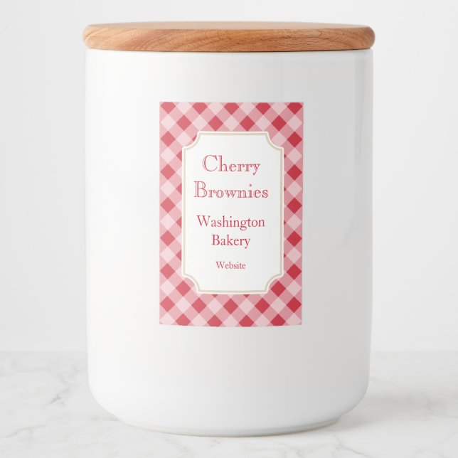 Grands autocollants Gingham Rouge  (Devant)