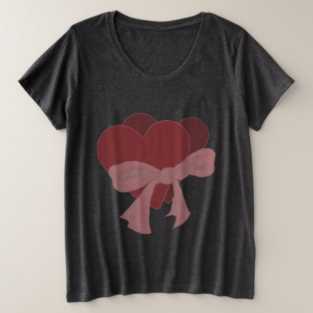 grands coeurs avec un noeud rouge ,Saint-Valentin (Design devant)