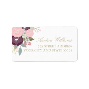 Grands étiquettes de adresse floraux de retour