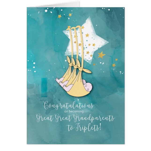 Grands grands-parents à trois, félicitations (Devant)