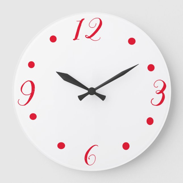 Grands nombres rouges sur une horloge blanche (Recto)