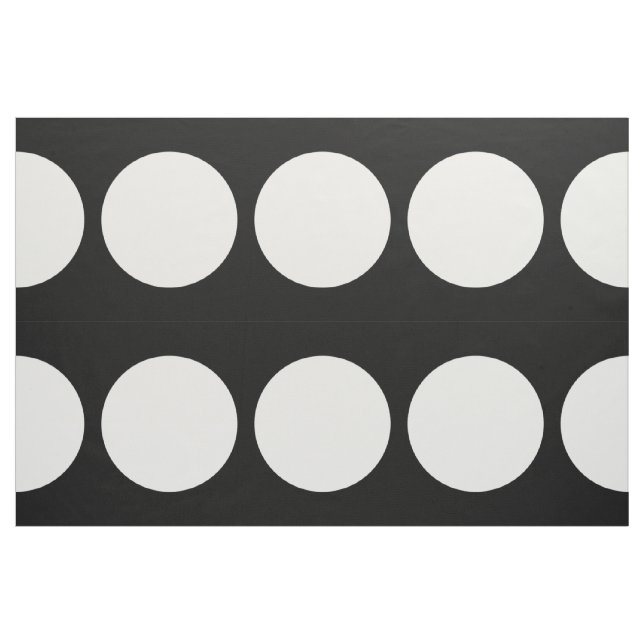 Grands Pois blancs sur tissu géométrique noir (Fat Quarter)