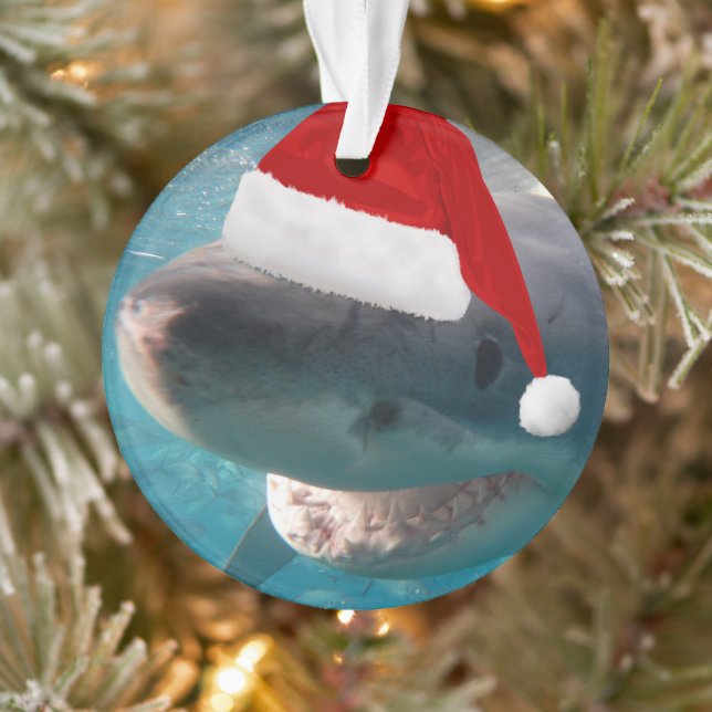 Grands requins blancs de Noël avec chapeau de Père (Arbre)