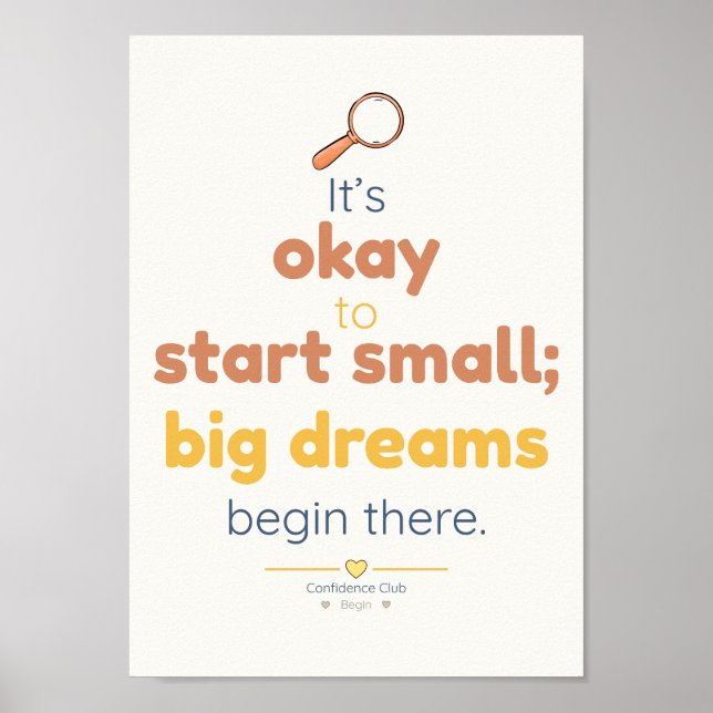 Grands rêves | Affiche d'affirmation pour enfants (Devant)