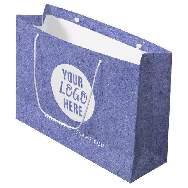 Grands sacs de courses en Kraft avec logo/texte pe (Devant Angle)