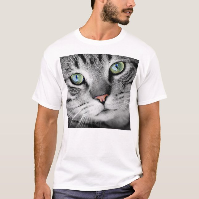 Grands T-shirts de chat tigré de visage (Devant)