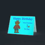 Grandson 1er Anniversaire Carte<br><div class="desc">Grande carte de 1er anniversaire pour votre petit-fils avec cowboy teddy</div>