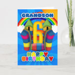 Grandson 6e carte d'anniversaire avec Bouncy Castl<br><div class="desc">Une belle carte de 6ème anniversaire ensoleillée avec un château gonflable</div>