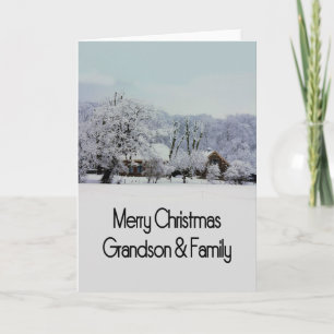 Grandson et sa famille Joyeuse carte de Noël