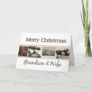 Grandson et sa femme Joyeuse carte de Noël