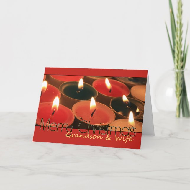 Grandson et sa femme Joyeuse carte de Noël (Devant)