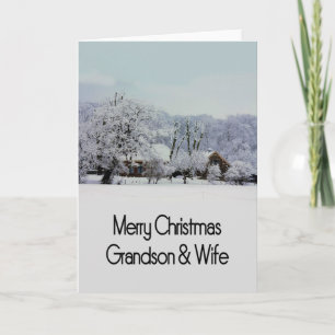 Grandson et sa femme Joyeuse carte de Noël
