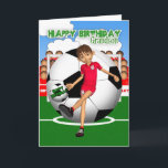 Grandson Football Football Carte de voeux Annivers<br><div class="desc">Football / Carte de voeux d'anniversaire</div>