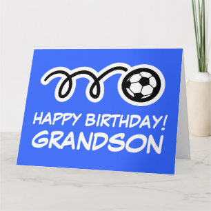 Grandson Happy Birthday soccer sport carte de voeu