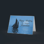 Grandson, une carte d'anniversaire de yacht au cla<br><div class="desc">Envoyez des voeux d'anniversaire avec cette belle carte. Un yacht passe devant une grande lune bleue,  au-dessus d'un océan tranquille. Une grande carte pour voilier ou voilier.</div>