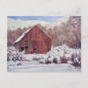 Grange à neige dans les montagnes - carte postale