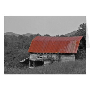 grange à toit rouge