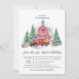 Grange élégant d'hiver   Mariage à l'aquarelle