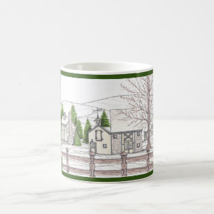 Grange en pierre vert foncé 11oz Mug