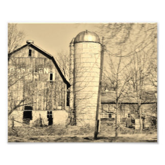 Grange noire et blanche 10x8 Photographie