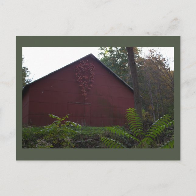 Grange rouge avec carte postale Ivy (Devant)