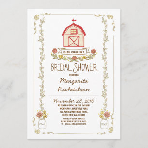 Grange rustique invitation nuptiale