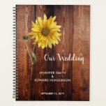 Grange rustique wedding planner de tournesol en bo<br><div class="desc">Wedding planner de tournesol en bois de grange rustique. Ajoutez votre propre texte,  nom et date pour le personnaliser. Design rustique.</div>