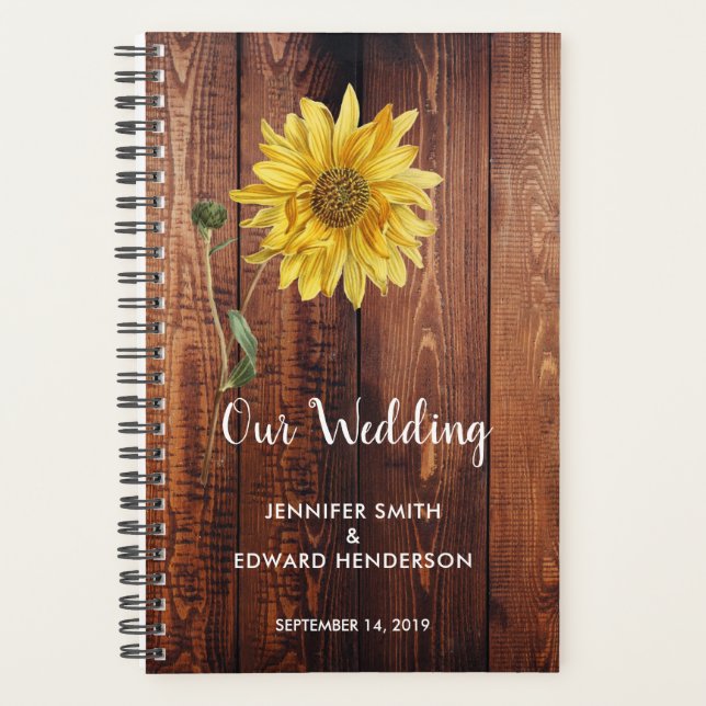 Grange rustique wedding planner de tournesol en bo (Devant)