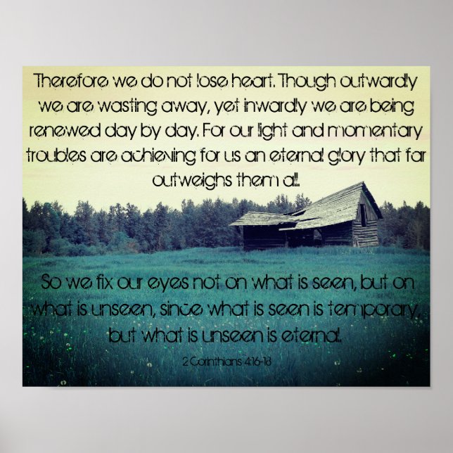 Grange turquoise - 2 Corinthians 4:16-18 Poster (Devant)